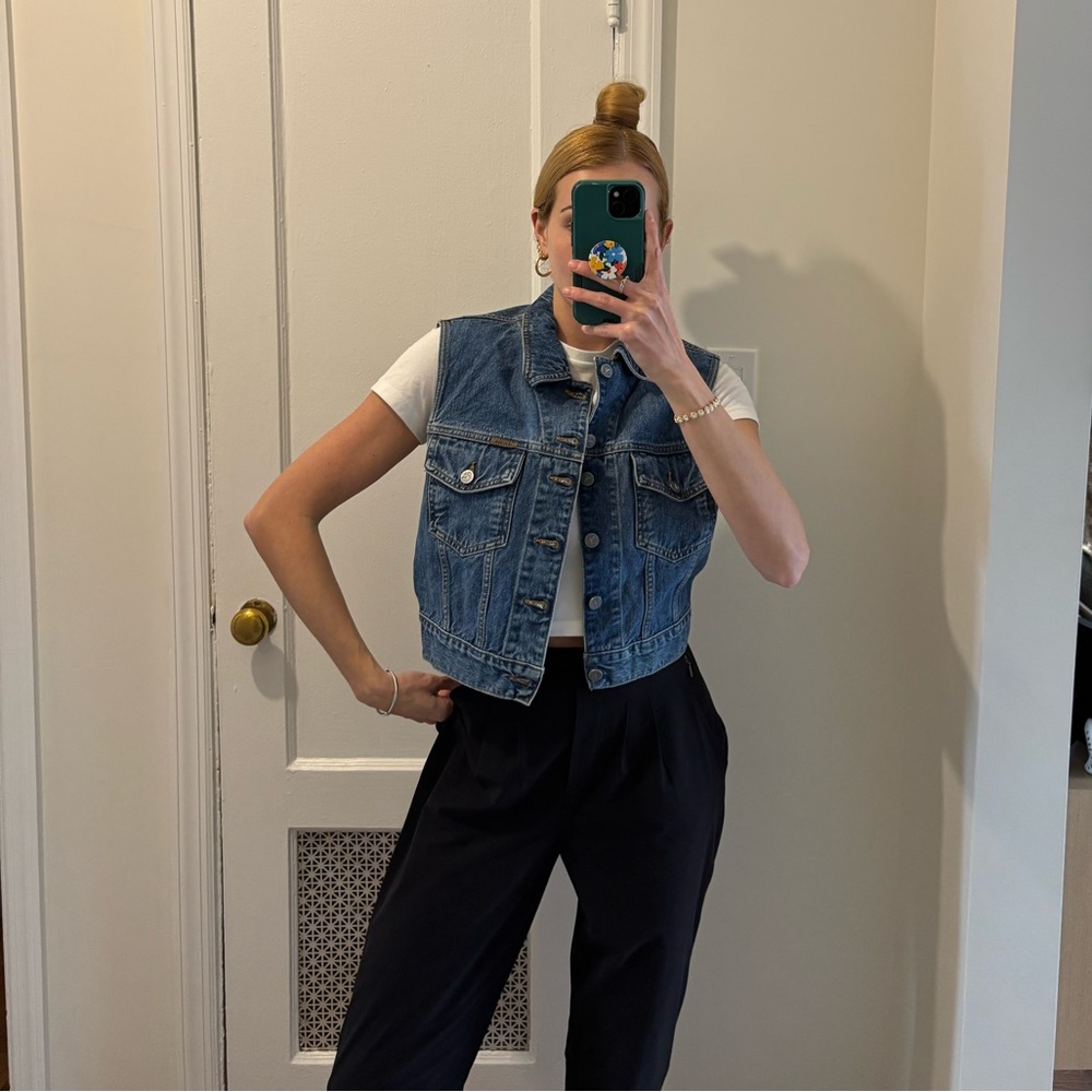 Vintage Calvin Klein blue denim button up vest
